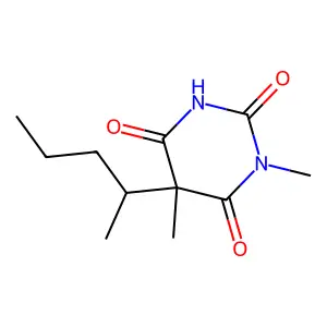 1,5-dimethyl-5-pentan-2-yl-1,3-diazinane-2,4,6-trione structure