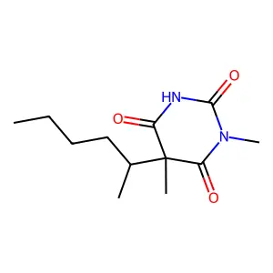 5-hexan-2-yl-1,5-dimethyl-1,3-diazinane-2,4,6-trione structure