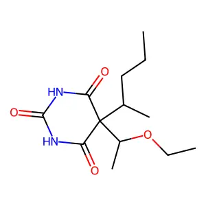 5-(1-ethoxyethyl)-5-pentan-2-yl-1,3-diazinane-2,4,6-trione structure