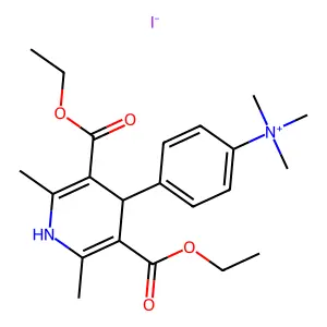 Ammonium, (p-(1,4-dihydro-3,5-diethoxycarbonyl-2,6-dimethyl-4-pyridyl)phenyl)trimethyl-, iodide structure