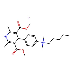 [4-[3,5-bis(methoxycarbonyl)-2,6-dimethyl-1,4-dihydropyridin-4-yl]phenyl]-dimethyl-pentylazanium iodide structure