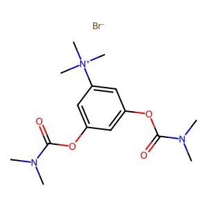 [3,5-bis(dimethylcarbamoyloxy)phenyl]-trimethylazanium bromide structure