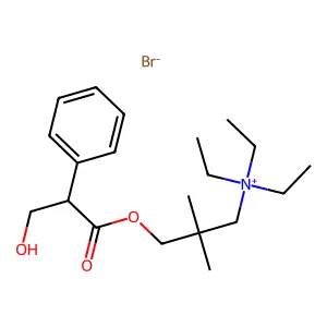 triethyl-[3-(3-hydroxy-2-phenylpropanoyl)oxy-2,2-dimethylpropyl]azanium bromide structure