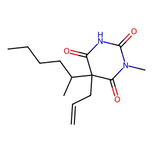 5-hexan-2-yl-1-methyl-5-prop-2-enyl-1,3-diazinane-2,4,6-trione structure