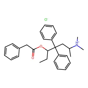 [4,4-diphenyl-5-(2-phenylacetyl)oxyheptan-2-yl]-dimethylazanium chloride structure