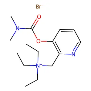 [3-(dimethylcarbamoyloxy)-2-pyridinyl]methyl-triethylazanium bromide structure