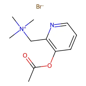(3-acetyloxy-2-pyridinyl)methyl-trimethylazanium bromide structure