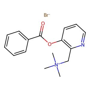 (3-benzoyloxy-2-pyridinyl)methyl-trimethylazanium bromide structure