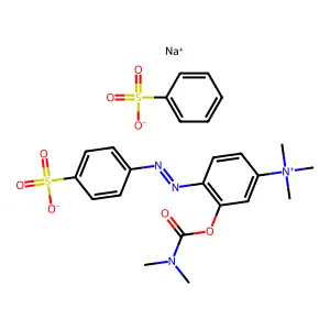 sodiumbenzenesulfonate4-[[2-(dimethylcarbamoyloxy)-4-(trimethylazaniumyl)phenyl]diazenyl]benzenesulfonate structure