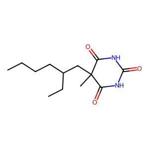5-(2-ethylhexyl)-5-methyl-1,3-diazinane-2,4,6-trione structure