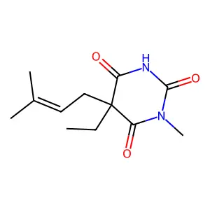 5-ethyl-1-methyl-5-(3-methylbut-2-enyl)-1,3-diazinane-2,4,6-trione structure