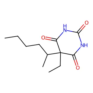 5-ethyl-5-hexan-2-yl-1,3-diazinane-2,4,6-trione structure
