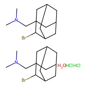 bis(1-(2-bromo-1-adamantyl)-N,N-dimethylmethanamine)hydratedihydrochloride structure