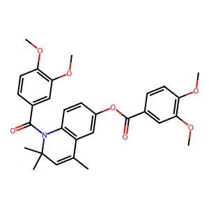 1-[(3,4-dimethoxyphenyl)carbonyl]-2,2,4-trimethyl-1,2-dihydroquinolin-6-yl 3,4-dimethoxybenzoate structure