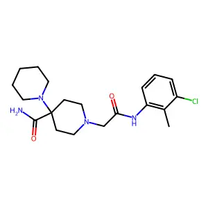 1'-{2-[(3-chloro-2-methylphenyl)amino]-2-oxoethyl}-1,4'-bipiperidine-4'-carboxamide structure