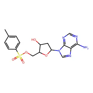 [5-(6-aminopurin-9-yl)-3-hydroxyoxolan-2-yl]methyl 4-methylbenzenesulfonate structure