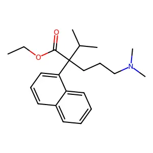 ethyl 5-(dimethylamino)-2-naphthalen-1-yl-2-propan-2-ylpentanoate structure