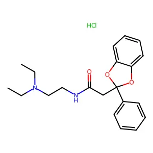 1,3-Benzodioxole-2-acetamide, N-(2-diethylaminoethyl)-2-phenyl-, monohydrochloride structure