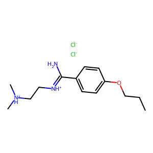 N-(2-Dimethylaminoethyl)-4-propoxybenzamidine dihydrochloride structure