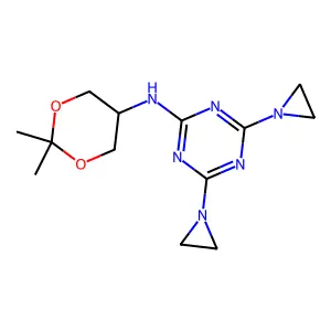4,6-bis(aziridin-1-yl)-N-(2,2-dimethyl-1,3-dioxan-5-yl)-1,3,5-triazin-2-amine structure