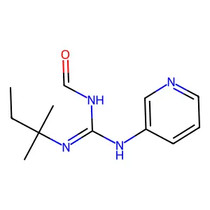N-[N'-(2-methylbutan-2-yl)-N-pyridin-3-ylcarbamimidoyl]formamide structure