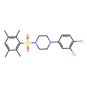 1-(3,4-dichlorophenyl)-4-(2,3,5,6-tetramethylphenyl)sulfonylpiperazine structure