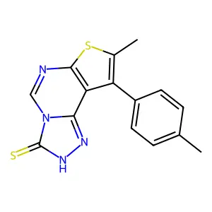11-methyl-12-(4-methylphenyl)-10-thia-3,4,6,8-tetrazatricyclo[7.3.0.02,6]dodeca-1(9),2,7,11-tetraene-5-thione structure