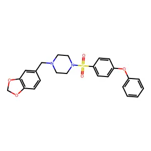 1-(1,3-benzodioxol-5-ylmethyl)-4-(4-phenoxyphenyl)sulfonylpiperazine structure