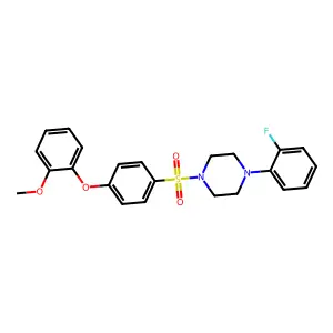1-(2-fluorophenyl)-4-[4-(2-methoxyphenoxy)phenyl]sulfonylpiperazine structure