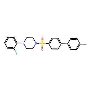 1-(2-fluorophenyl)-4-[4-(4-methylphenyl)phenyl]sulfonylpiperazine structure