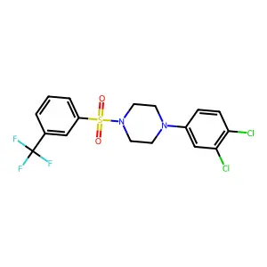 1-(3,4-dichlorophenyl)-4-[3-(trifluoromethyl)phenyl]sulfonylpiperazine structure