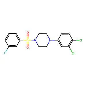 1-(3,4-dichlorophenyl)-4-(3-fluorophenyl)sulfonylpiperazine structure