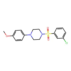 1-(3-chlorophenyl)sulfonyl-4-(4-methoxyphenyl)piperazine structure