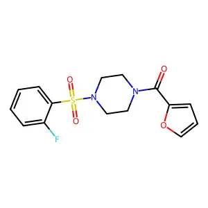 1-(2-fluorobenzenesulfonyl)-4-(furan-2-carbonyl)piperazine structure