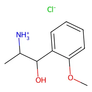 BENZYL ALCOHOL, alpha-(1-AMINOETHYL)-2-METHOXY-, HYDROCHLORIDE structure