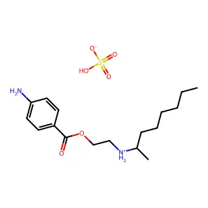 2-(4-aminobenzoyl)oxyethyl-octan-2-ylazaniumhydrogen sulfate structure