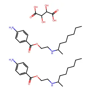p-Aminobenzoic acid 2-((1-methylheptyl)amino)ethyl ester d-tartrate (2:1) structure