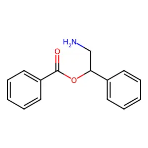 (2-amino-1-phenylethyl) benzoate structure
