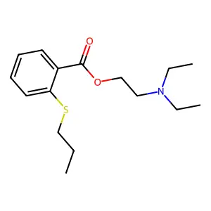 BENZOIC ACID, o-(PROPYLTHIO)-, 2-(DIETHYLAMINO)ETHYL ESTER structure