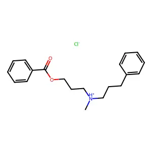 BENZOIC ACID, 3-(N-METHYL-N-(3-PHENYLPROPYL)AMINO)PROPYL ESTER, HYDROCHLORIDE structure