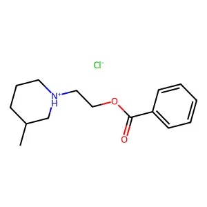 2-(3-methylpiperidin-1-ium-1-yl)ethyl benzoate chloride structure