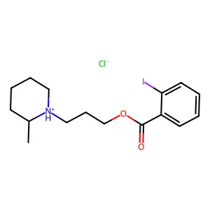3-(2-methylpiperidin-1-ium-1-yl)propyl 2-iodobenzoate chloride structure