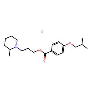 3-(2-methylpiperidin-1-ium-1-yl)propyl 4-(2-methylpropoxy)benzoate chloride structure