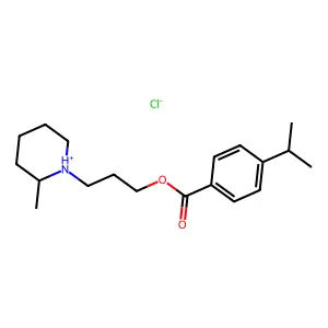 3-(2-methylpiperidin-1-ium-1-yl)propyl 4-propan-2-ylbenzoate chloride structure