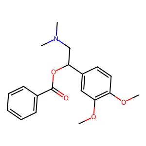 [1-(3,4-dimethoxyphenyl)-2-(dimethylamino)ethyl] benzoate structure