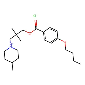 [2,2-dimethyl-3-(4-methylpiperidin-1-ium-1-yl)propyl] 4-butoxybenzoate chloride structure
