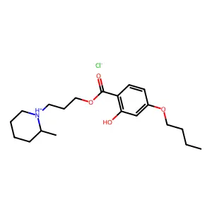 3-(2-methylpiperidin-1-ium-1-yl)propyl 4-butoxy-2-hydroxybenzoate chloride structure