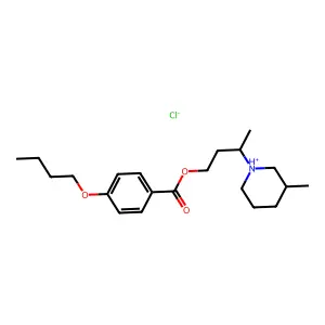 3-(3-methylpiperidin-1-ium-1-yl)butyl 4-butoxybenzoate chloride structure