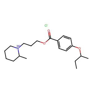 p-sec-Butoxybenzoic acid 3-(2-methylpiperidino)propyl ester hydrochloride structure