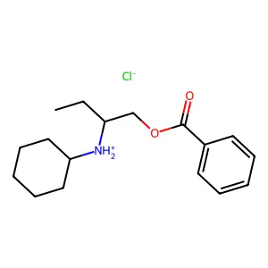 1-benzoyloxybutan-2-yl(cyclohexyl)azanium chloride structure